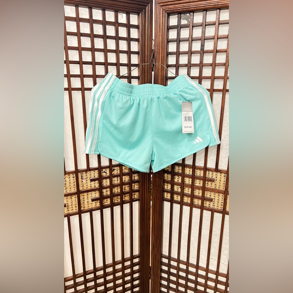 Adidas Girl’s Light Blue Athletic Shorts